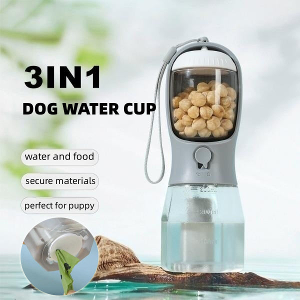 Portable Dog Water Bottle – 3-in-1 Outdoor-Ready Pet Drinking Dispenser