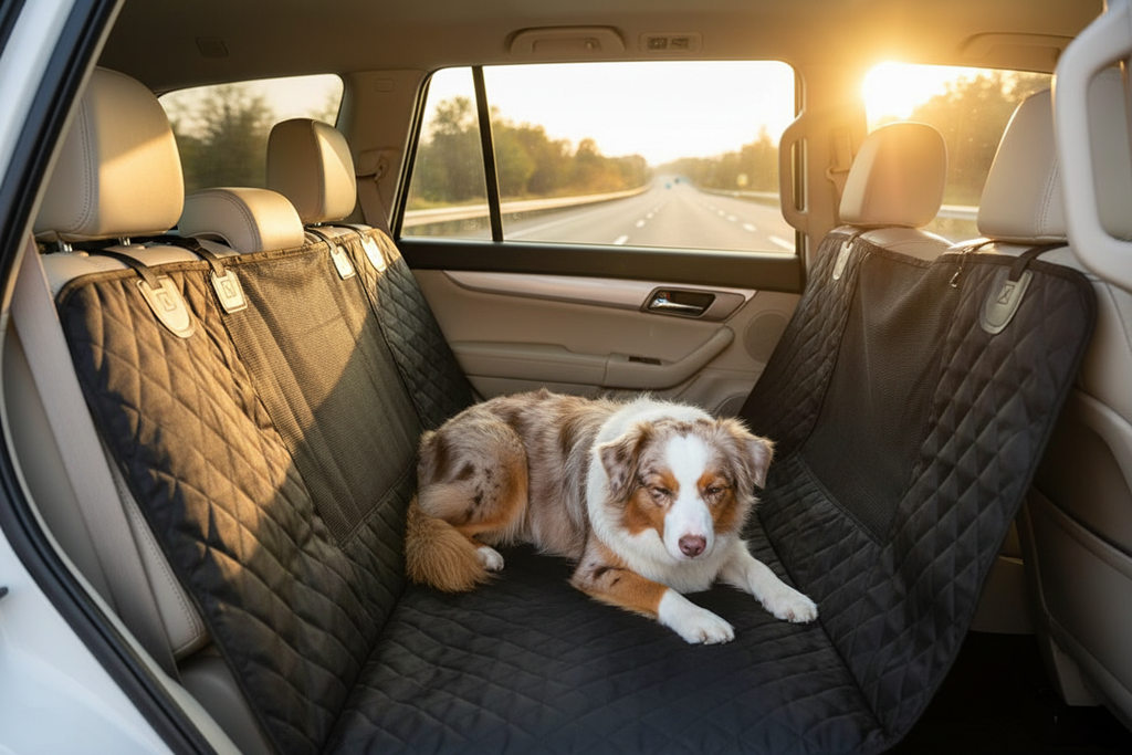 Road trip with Aussie Shepherd